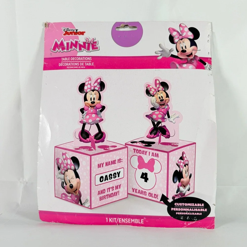 Disney Junior Minnie Mouse Customizable Birthday Table Centerpieces Kit NWT